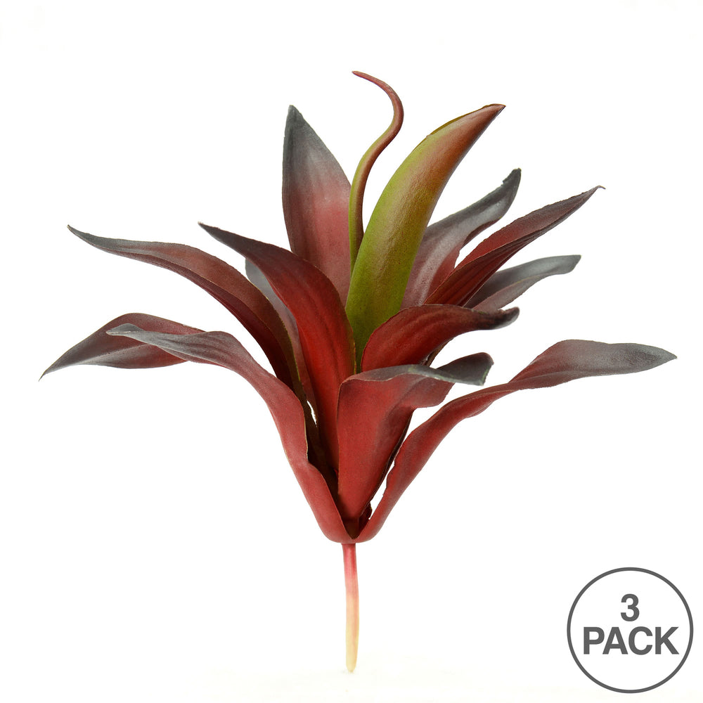 Vickerman 9.5" Artificial Purple/Red Aloe Vera Pick Set of 3