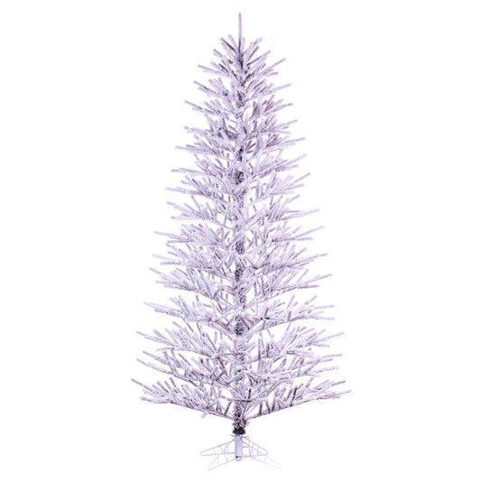 Vickerman 10' x 59" Flocked Slim Pistol Pine Artificial Unlit Christmas Tree.