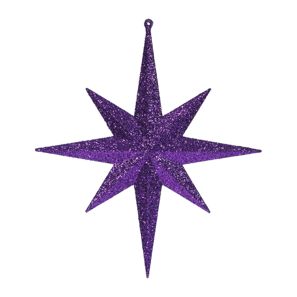 Vickerman 12" Purple Iridescent Glitter Bethlehem Star Christmas Ornament 2 per Box