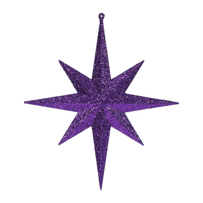 Vickerman 12" Purple Iridescent Glitter Bethlehem Star Christmas Ornament 2 per Box