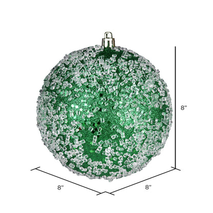 Vickerman 8" Green Glitter Hail Ball Ornament