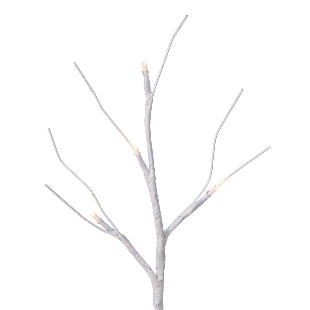Vickerman 2' White Birch Twig Tree Battery Operated Warm White 3mm Wide Angle LED lights.