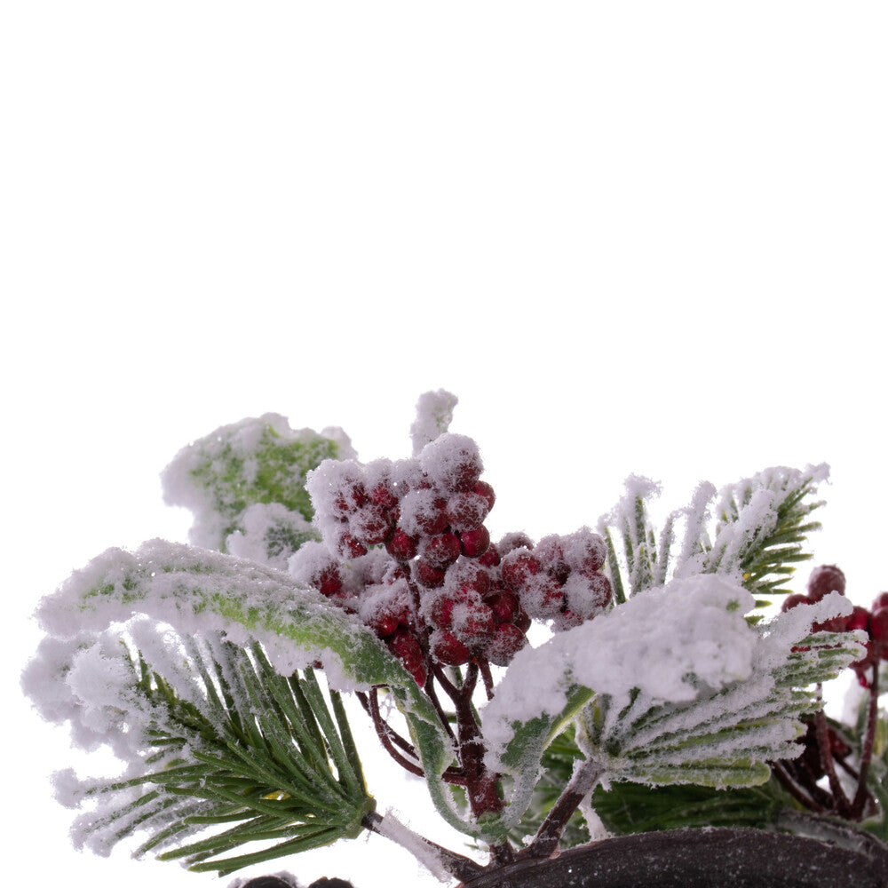 Vickerman 12" Artificial Frosted Berry Pinecone and Pine Wreath