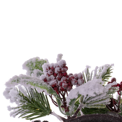 Vickerman 12" Artificial Frosted Berry Pinecone and Pine Wreath