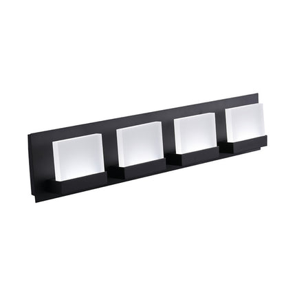 ASD Lighting LED Vanity 4-light 23W 120V Triac 3000/4000/5000K Black ETL
