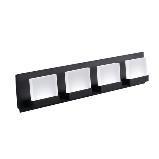 ASD Lighting LED Vanity 4-light 23W 120V Triac 3000/4000/5000K Black ETL