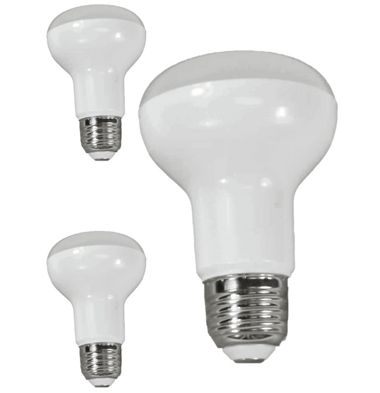 Damar R20 LED Flood Light Bulb 7.5W 525 Lumen E26 Medium Base 5000K Bright White for Office Home Recessed and Track Lighting Ceiling 120V 120° Beam Angle White Finish Pack of 3