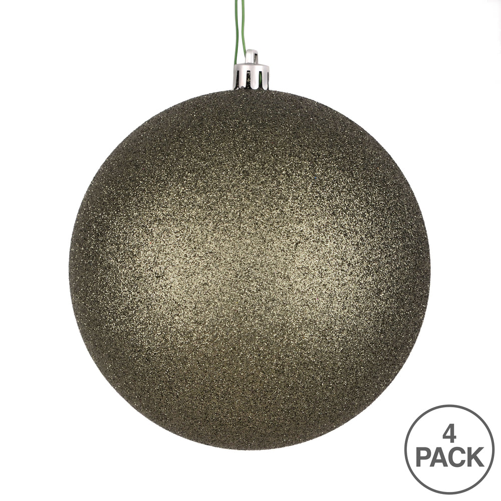 Vickerman 4.75" Wrought Iron Glitter Ball Ornament 4 per Bag