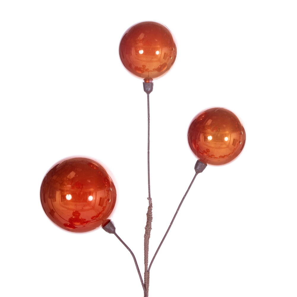 Vickerman 10' Burnished Orange Pearl Branch Ball Wire Garland.