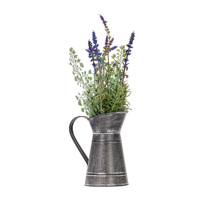 Vickerman 17.5" Artificial Lavender in Galvanized Pot.