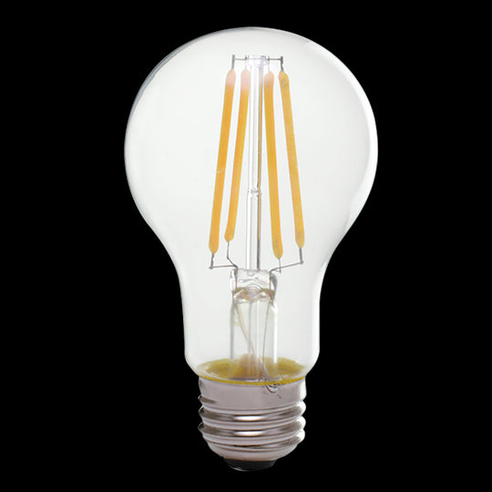 Luxrite LED A19 Light Bulb, E26 Medium Base, 8W, 2700K - Warm White, 800 Lumens, 80 CRI, Clear Glass Filament Finish, Dimmable, Pack of 8 (LR21612)