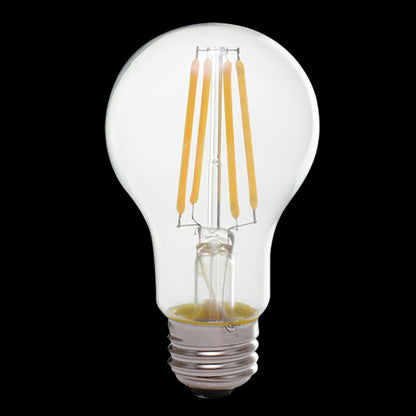 Luxrite LED A19 Light Bulb, E26 Medium Base, 8W, 2700K - Warm White, 800 Lumens, 80 CRI, Clear Glass Filament Finish, Dimmable, Pack of 8 (LR21612)