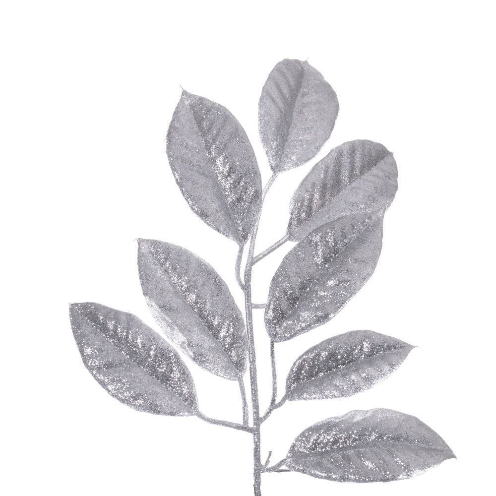 Vickerman 24" Silver Artificial Gardenia Glitter Wreath.