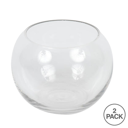 Vickerman 5" Clear Bubble Glass Container. Includes two pieces per set.