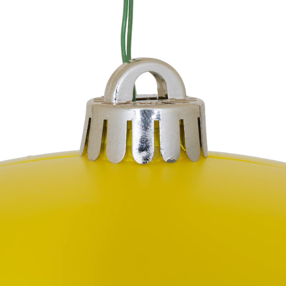 Vickerman 12" Yellow 4-Finish Ball Ornament 4 per Bag