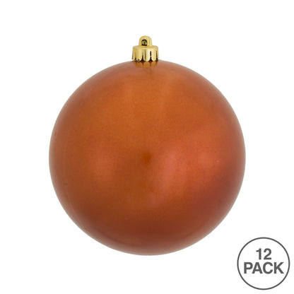 Vickerman 3" Burnished Orange Candy Ball Ornament 12 per Bag