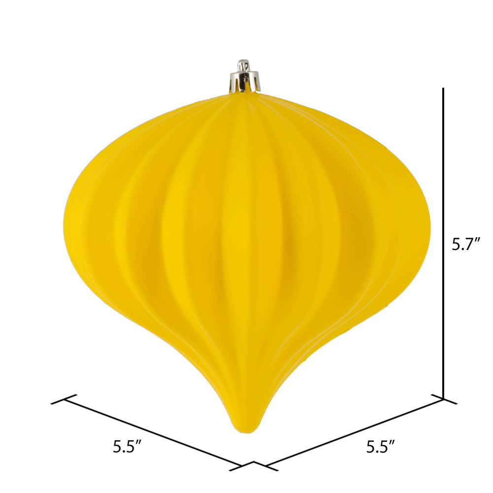 Vickerman 5.7" x 5.5" Yellow Matte Onion Christmas Ornament UV treated Set of 3