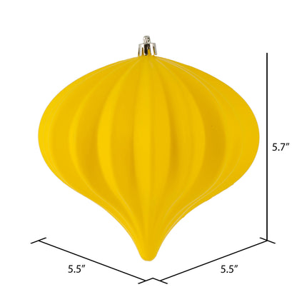 Vickerman 5.7" x 5.5" Yellow Matte Onion Christmas Ornament UV treated Set of 3