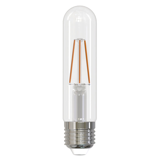 Bulbrite 3 Watt Dimmable Clear Glass T9 LED Light Bulbs with Medium (E26) Screw Base, 2700K (Warm White Light), 300 Lumens