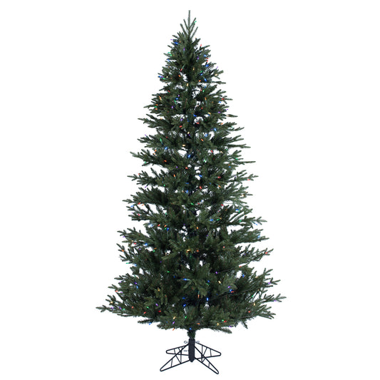 Vickerman 7.5' x 48" Kamas Fraser Fir Artificial Christmas Tree Multi-colored Dura-Lit LED lights