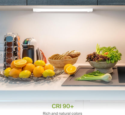 ASD Lighting LED Under Cabinet Bullnose 18" 10W 120V Dimmable CCT Selectable 2700/3000/3500/4000/5000K Hardwired, On/Off Switch, White UL 2pack