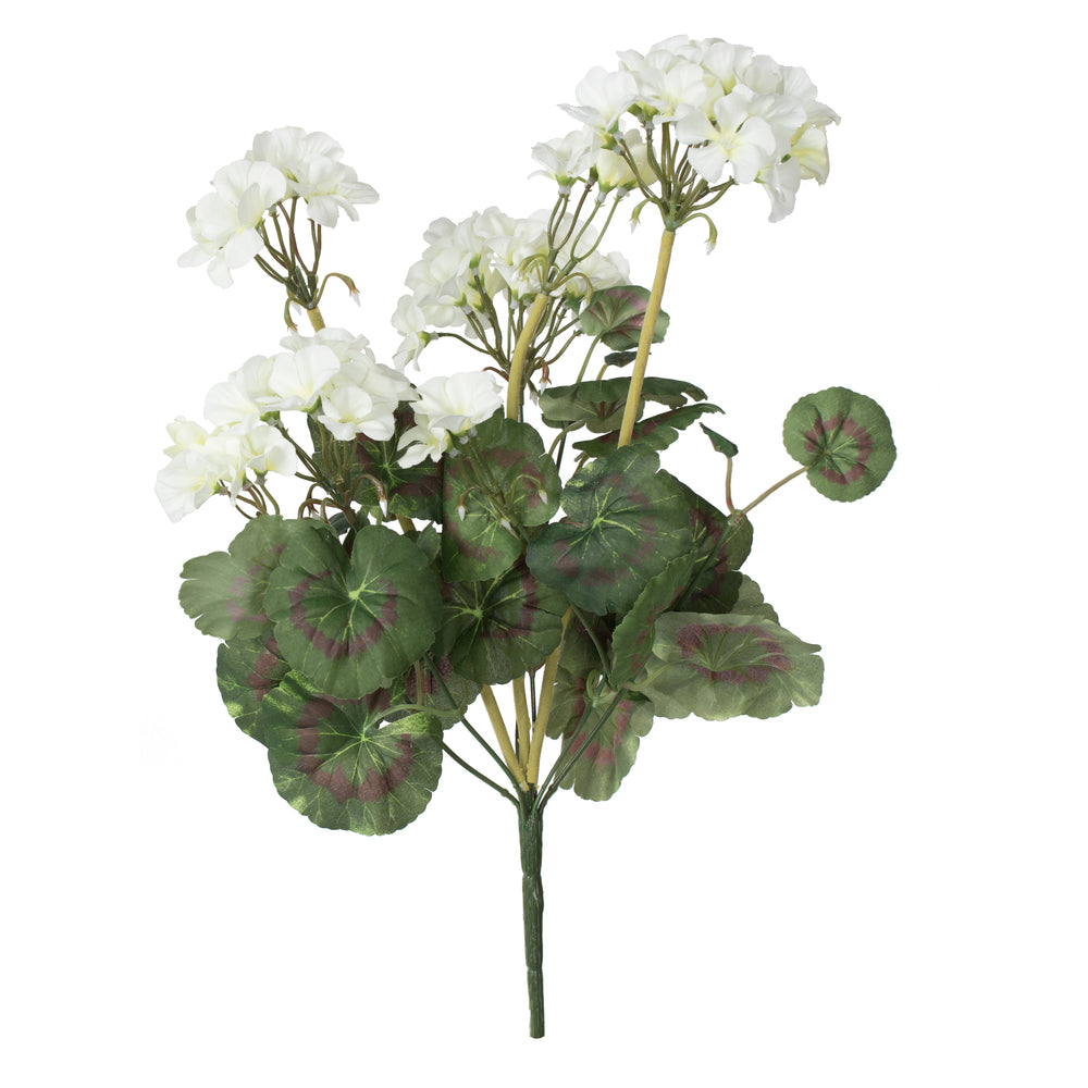 Vickerman Artificial 20" White Geranium Bush 4 per Pack.
