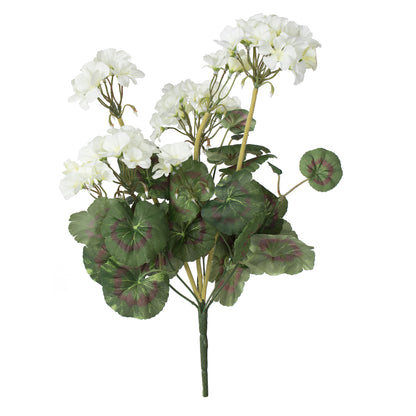 Vickerman Artificial 20" White Geranium Bush 4 per Pack.