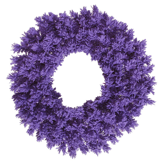 Vickerman 24" Flocked Purple Fir Artificial Christmas Wreath Unlit