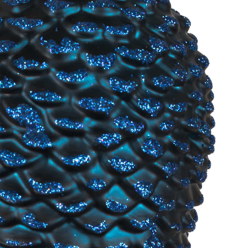 Vickerman 24" x 7" Midnight Blue Matte Glitter Pinecone Aritificial Christmas Stick 4 per set