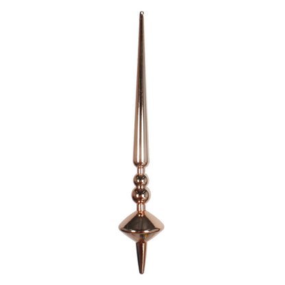 Vickerman 12" Rose Gold Shiny Cupola Finial Ornament Pack of 3