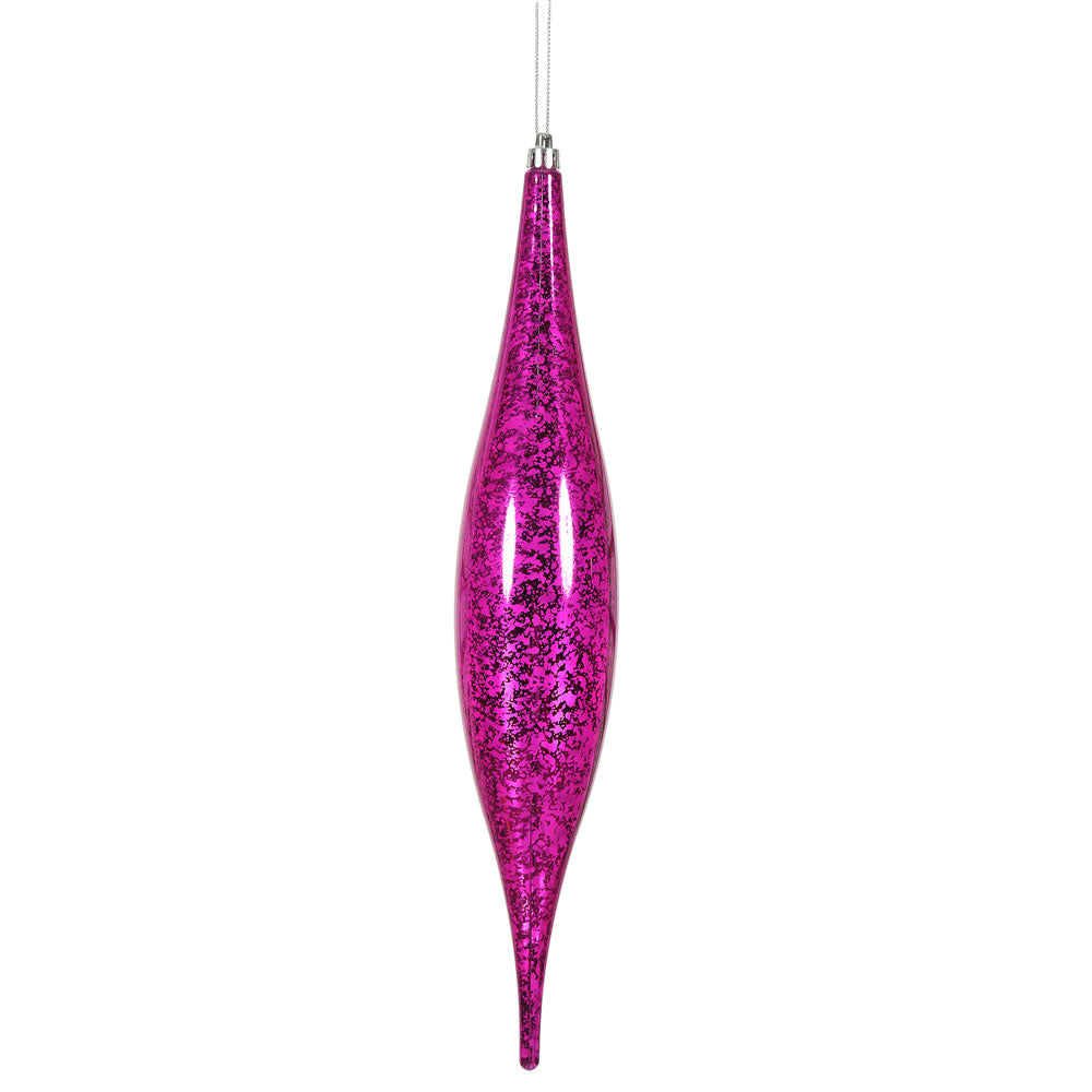 Vickerman 13" Fuchsia Mercury Rain Drop Ornament. Comes 2 per Bag.