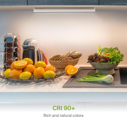 ASD Lighting LED Under Cabinet Swivel 18" 8W 120V Dimmable CCT Selectable 2700/3000/4000K Hardwired or Plug-in, Linkable, Hi/Low Switch, White UL