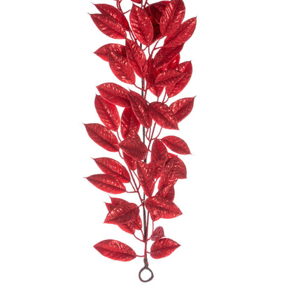Vickerman 6' Red Artificial Gardenia Glitter Garland.