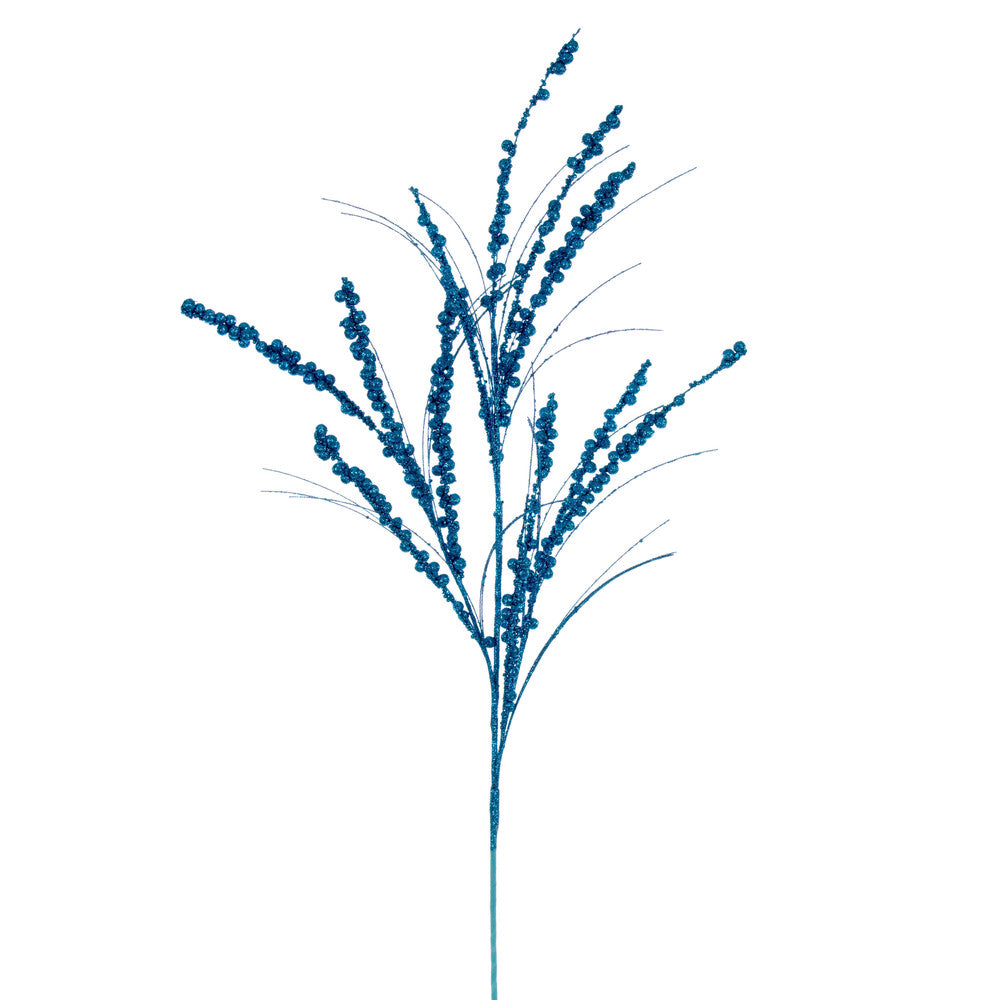 Vickerman 36" Turquoise Berry Twig Glitter Spray 6 per bag.