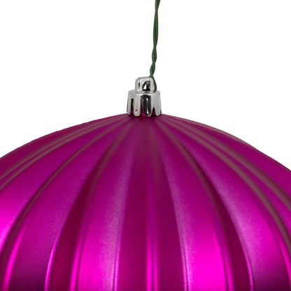 Vickerman 5.7" Fuchsia Matte Onion Christmas Ornament UV Treated with Wired Cap 3 per bag