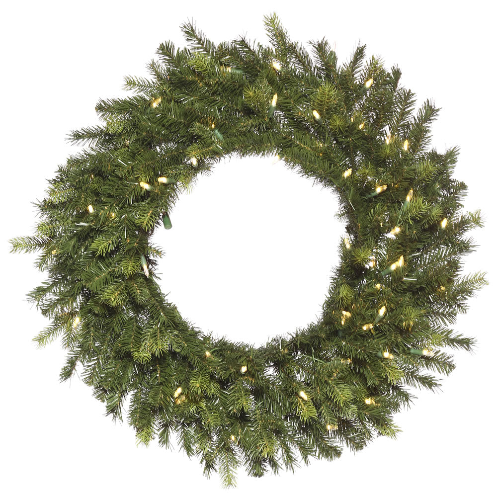 Vickerman 30" Artificial Oak Fraser Fir Wreath with 360 PE/PVC Tips 70 UL Dura-Lit® LED Warm White Mini Lights.