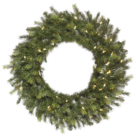 Vickerman 30" Artificial Oak Fraser Fir Wreath with 360 PE/PVC Tips 70 UL Dura-Lit® LED Warm White Mini Lights.
