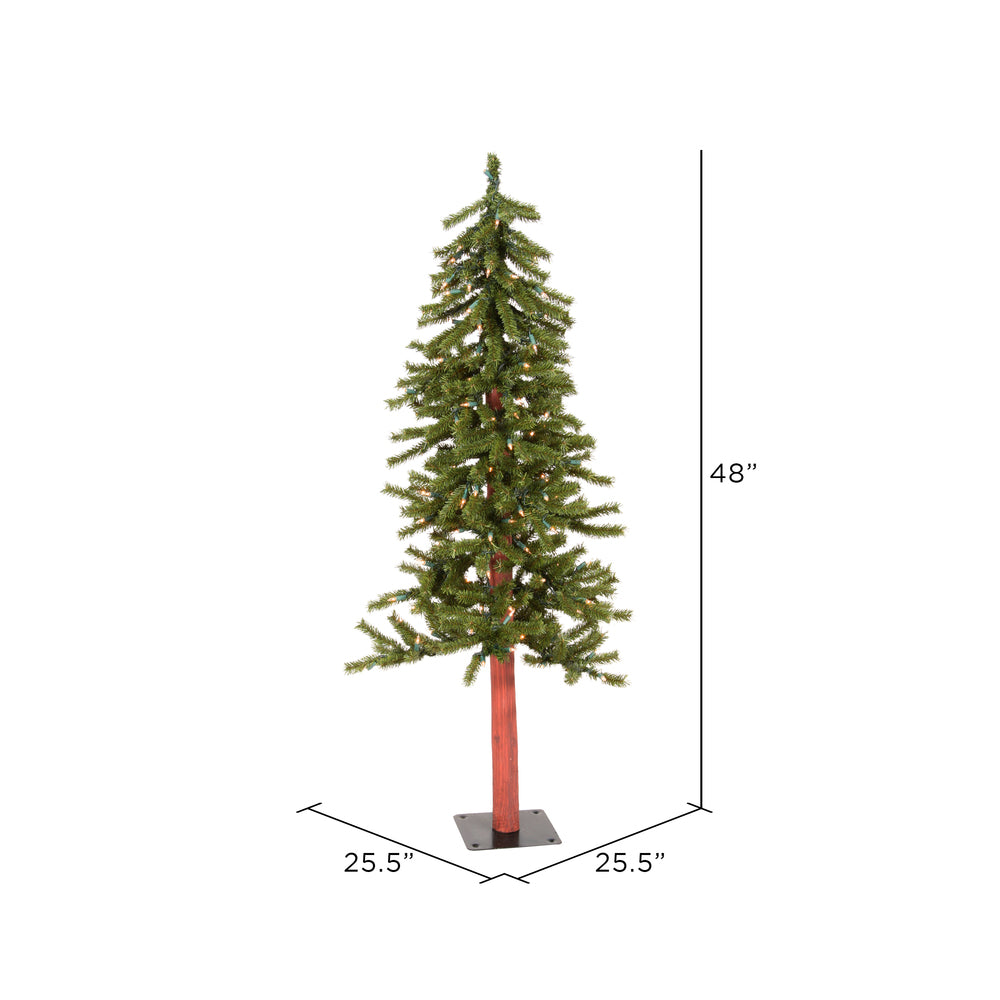 Vickerman 4' Natural Alpine Artificial Christmas Tree Clear Incandescent Lights
