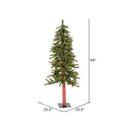 Vickerman 4' Natural Alpine Artificial Christmas Tree Clear Incandescent Lights