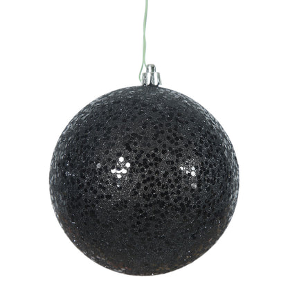 Vickerman 4.75" Black Sequin Ball Ornament 4 per Bag