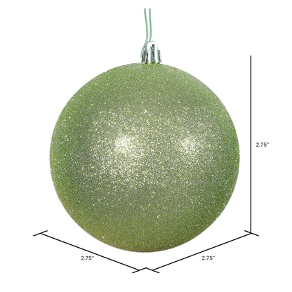 Vickerman 2.75" Celadon Glitter Ball Ornament 12 per Bag