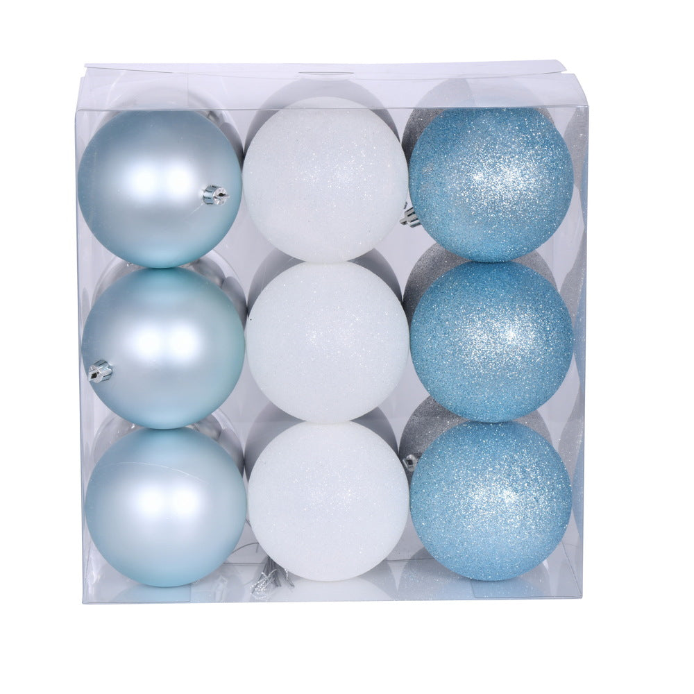 Vickerman 4" Silver Baby Blue and White Ornament Assortment 18 per box.