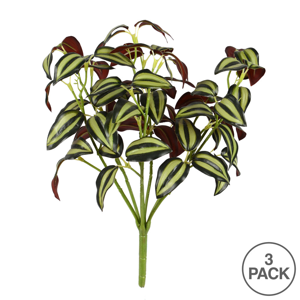 Vickerman 12.5" Artificial Green Spiderwort Bush Set of 3