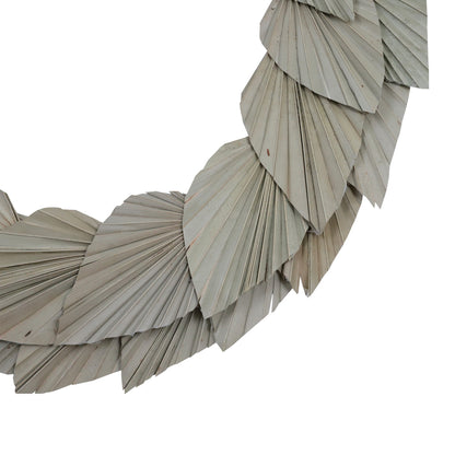 Vickerman Natural Botanicals 24" Natural Palm Spear Wreath. This wreath measures 24 inches in diameter. It features natural palm spear leaves on a coco fiber base. This is a dried and preserved natural product.