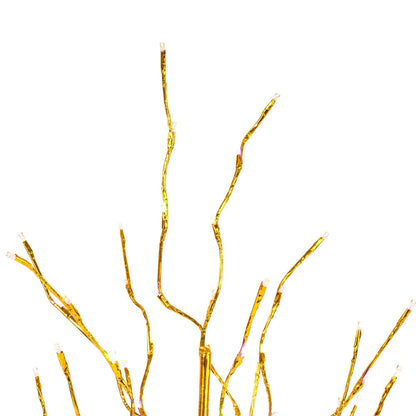 4' Gold Tree LED280 Twkl Pur-G0ld-Grn Lt