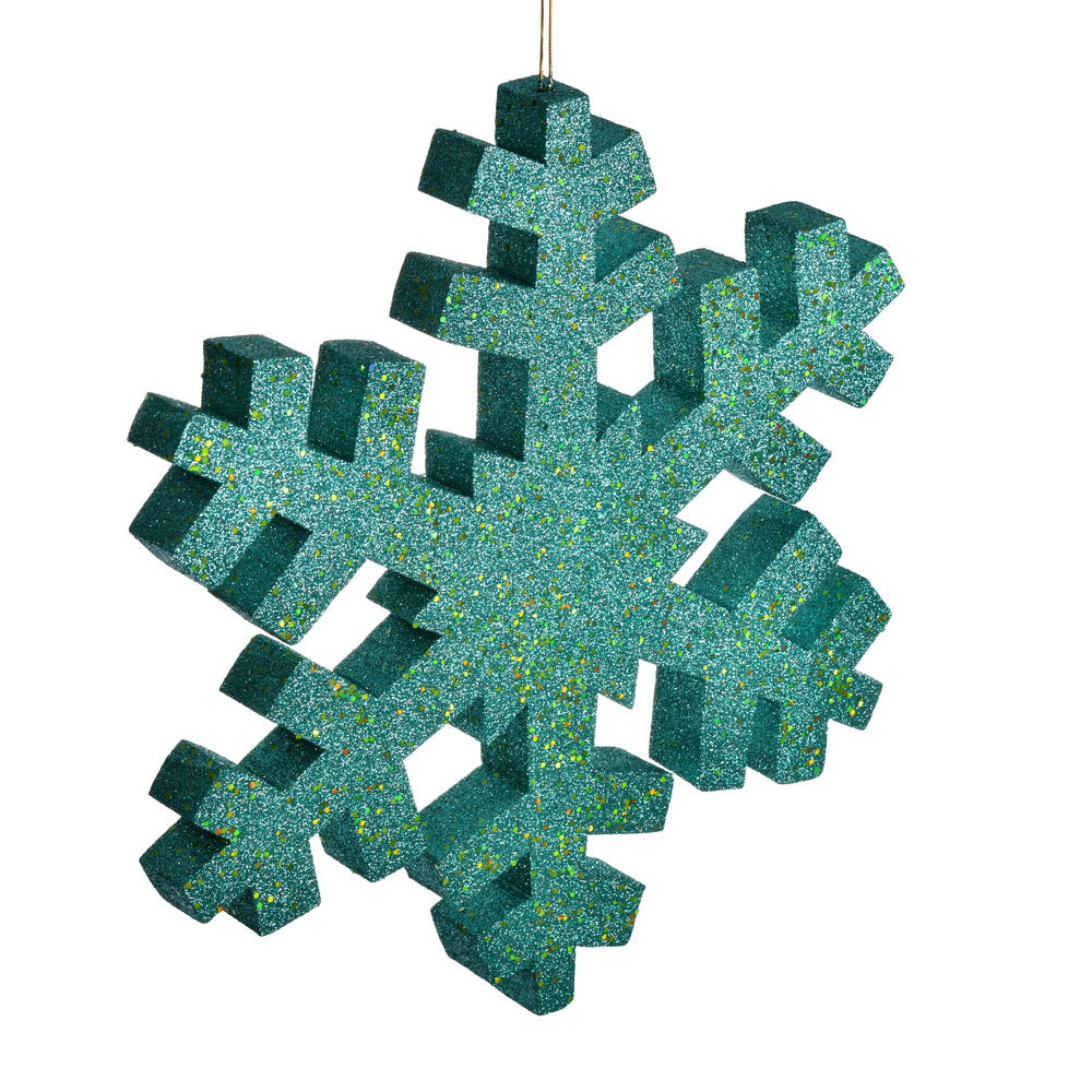 Vickerman 18" Turquoise Glitter Snowflake Christmas Ornament