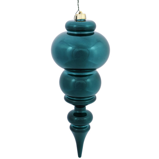 Vickerman 14" Teal Shiny Finial Ornament