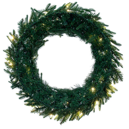 Vickerman 36" Kamas Fraser Fir Artificial Wreath with 100 Dura-Lit® Warm White LED Mini Lights and 480 PE/PVC Tips.