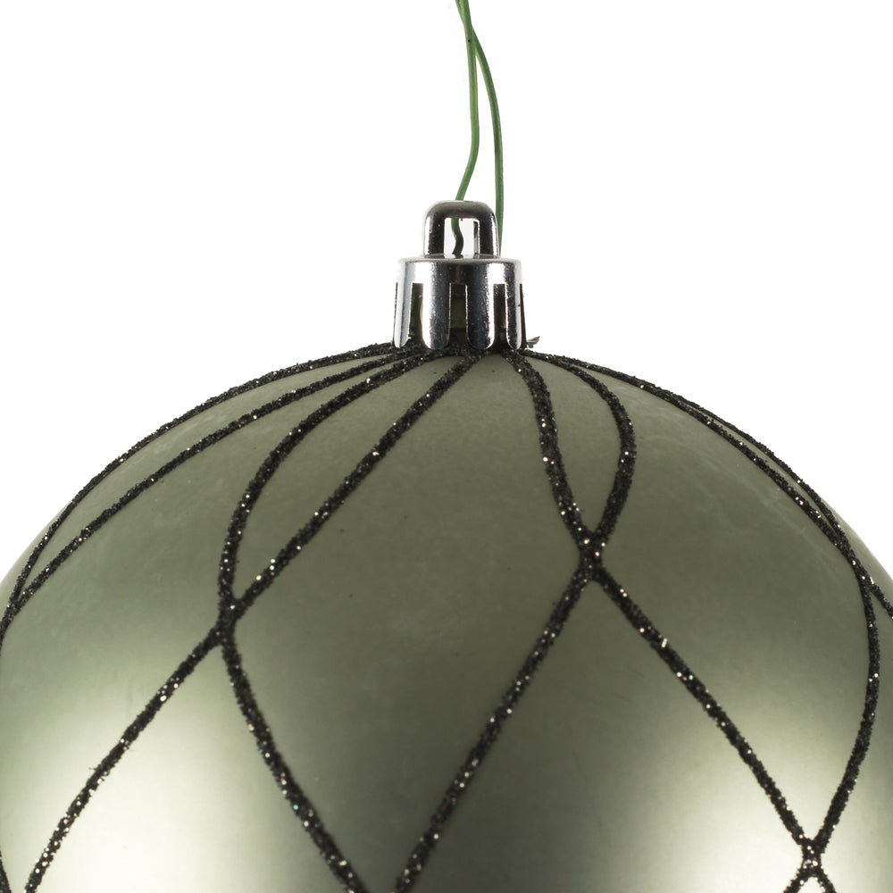 Vickerman 4" Wrought Iron Matt Glit Swirl Ball 4Bx