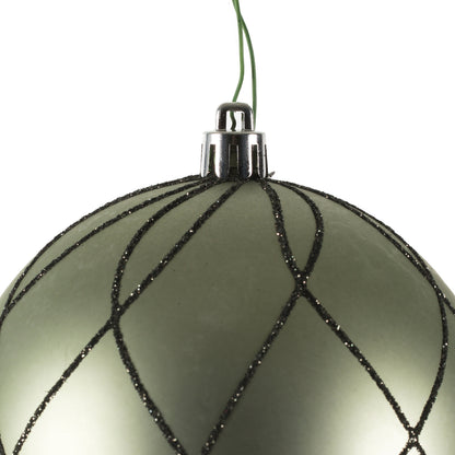 Vickerman 4" Wrought Iron Matt Glit Swirl Ball 4Bx